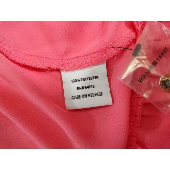 Tommy Hilfiger Womens Pink Ruffled Button-Up Sleeveless Top M Polyester. NWT - Picture 4 of 8